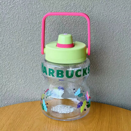 
Starbucks big cup summer sports kettle classic black mint white green outdoor high-value portable water cup 1050ml purple sports water cup