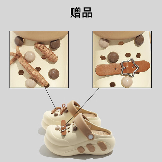 Opeodly可爱eva洞洞鞋女外穿2025年新款厚底春夏设计款两穿包头半拖鞋 TX9767玫红A 38