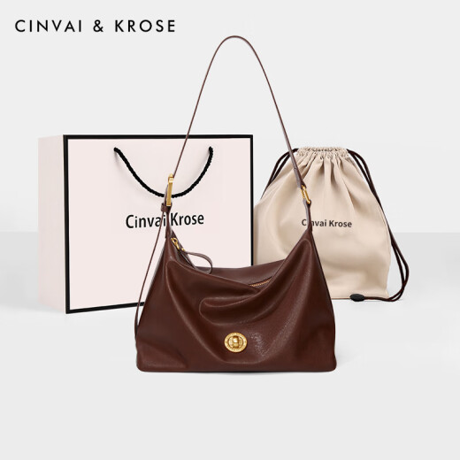 Cinvaikrose Offizielle Website Kleine C/K-Tasche Frauenbeutel 2025 Neue Großkapazität Pendler Einkaufstasche Casual Crossbody Bag Kaffeefarbe