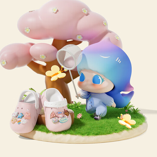 SEVEN ONLY OLINE acrylic shoe flower DIY children's clog shoes for women summer with heel two-color removable soft bottom EVA baby sandals pink 17 cm inner length 170 foot length about 16-16.5 to wear