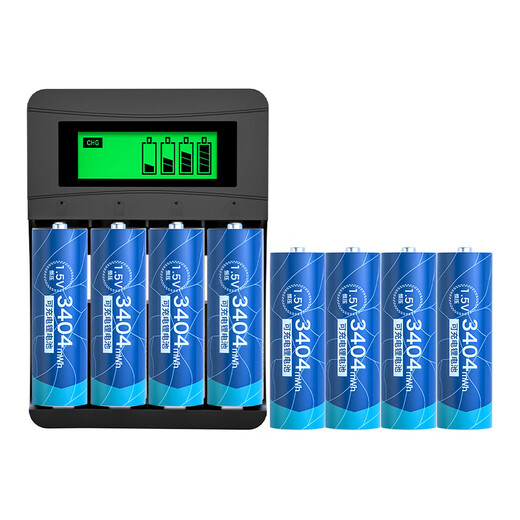 Delitow No. 5 Batería recargable Ajuste de carga rápida Conjunto de batería de litio Batería de huella digital Batería No. 7 1.5V Litio SN3294 858 Cargador + No. 5 3404mwh [8 Secciones] No. 5 Batería