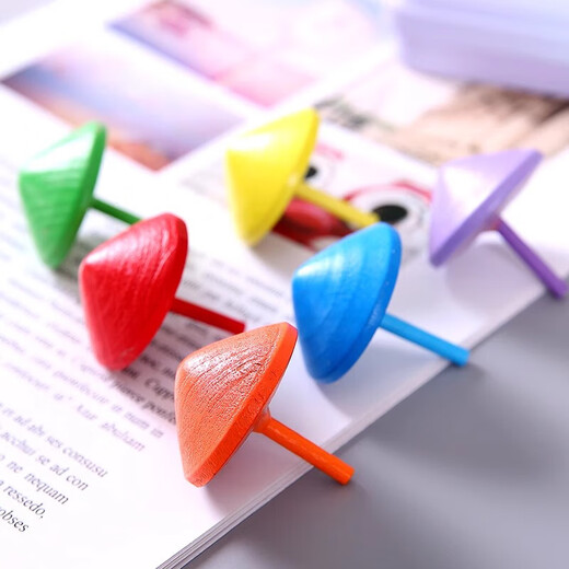 Small gyro toys hand twisted children's wooden hand-turned nostalgic gyro decompression and adult decompression kindergarten creative gifts Rotating small gyro [10 random] wooden