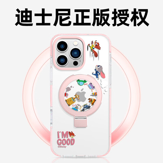 Disney (Disney) Echte Apple 16 Promax-Hülle Neue transparente iPhone 16-Bandhalter 15-Photo SN9272 [Transparent Pink] Nick Racing Magsa iPhone 16 Promax