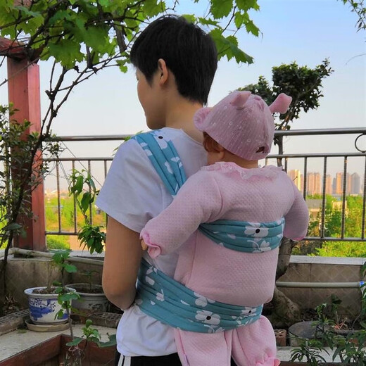 妙普乐四川婴儿背带背袋背巾加长带子宝宝背带绳背小孩子宽绳 [纯棉]灰色叶子长5米(加厚不勒)