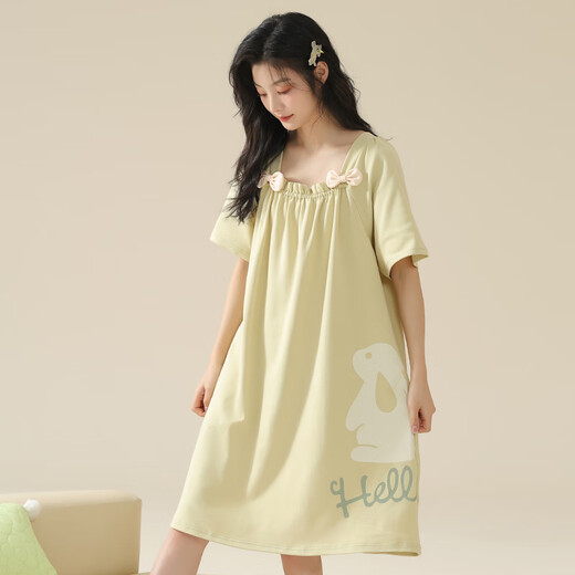 
Yimian pure cotton nightgown summer women's 2025 new style pregnant women's summer short-sleeved women's pajamas women's home clothes set
