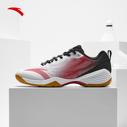 ANTA (ANTA) Aurora Table Tennis Shoes丨Sports Shoes Men's Shoes 2025 Summer Badminton Shoes Training Shoes 112524461 Pure White/Classic Red/Basic Black-2 41