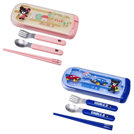 MIKIHOUSE黑熊房子餐具叉勺三件套DB65-4059-829 黑熊蓝色 65-4059-829