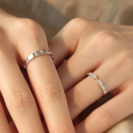 Pt950 Platinum Princess Knight Couple Ring Diamond Ring Platinum Couple Ring A Pair of Gifts for Girlfriend’s Birthday Light Luxury Princess Knight Single Men’s Ring Default Opening Port Adjustable Size