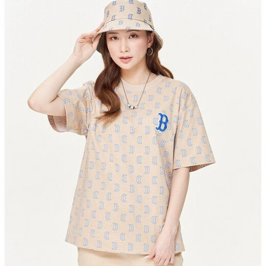 MLB潮牌NY男女情侣钻石老花满印T恤休闲短袖同款24夏季半袖上 DT-9923黑色 S 建议80-110斤