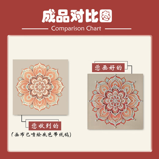 中国风宋锦珍珠画DIY材料包母亲节活动非遗手工礼物感装饰画 LL13570【全彩喷绘】+点钻笔 来图定制图片__尺寸请联系客服_