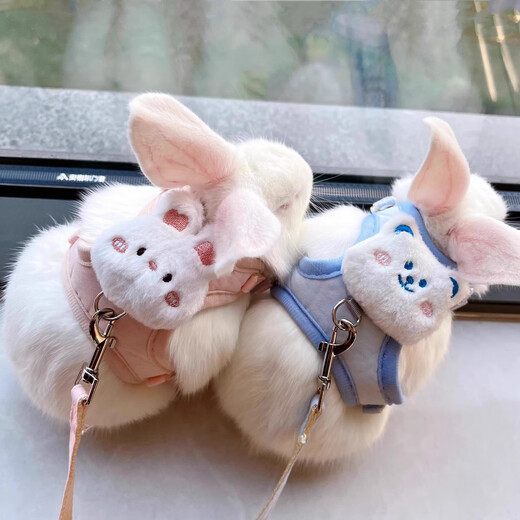 Amor rabbit traction rope for walking rabbits, special anti-breakaway rabbit rope, walking rabbit rope, small dwarf rabbit supplies, anti-biting, yellow, bee style, recommended 1-6 Jin Jin equals 0.5 kg