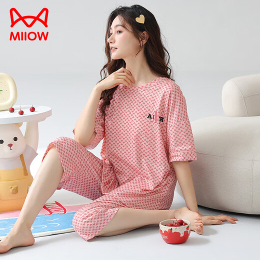 Catman (Miiow) 200Jin [Jin equivale a 0.5 kg] Pantalones de manga corta de algodón pijama de tamaño extra grande para mujeres en el verano MM LOLE 220Jin [Jin iguala 0.5 kg] 240Jin [Jin equivale a 0.5 kg] 6xl establecido QDX719# Panentes cortados cortos M [80-100Jin [Jin igualar]