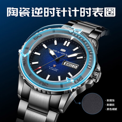 Sea Ox Watch (Seebuch) Vatertag Geschenk Ozean Serie Sport Ozean Wasser Geister Diving Automatische mechanische Uhr 1047 816.32.1047h Killerwal Schwarz