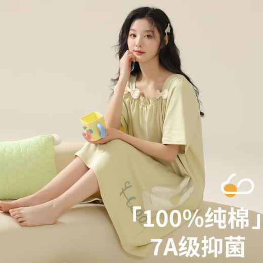 
Yimian pure cotton nightgown summer women's 2025 new style pregnant women's summer short-sleeved women's pajamas women's home clothes set