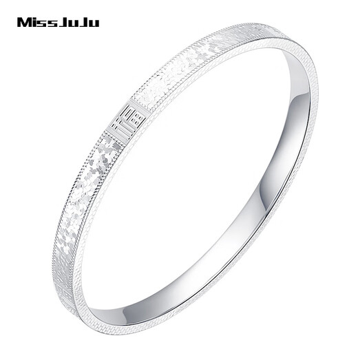 Miss JuJu pt950 pure platinum lucky broken ice bracelet for women new platinum round bracelet in stock inner diameter 56mm weight 19.84g width about 5mm