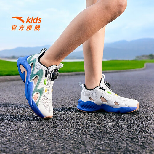 ANTA Children's Sandals Men's and Women's Big Children's Shoes 2025 Summer New Overbearing Frame Shoes Sports Shoes Baotou Beach Sandals Boys Gray/Diatom Green-6 36