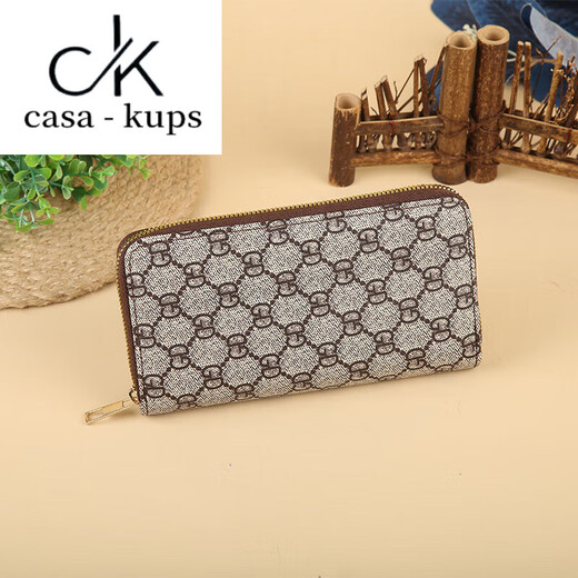 casa-kupsCK创意女士单拉钱包长款女生2025新款时尚拉链大容量钱夹钱包女士 1