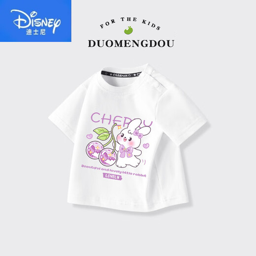 迪士尼（Disney）童装男女童短袖小童a类纯棉上衣儿童可爱T恤2025夏季宝宝半袖 AP14109粉 80