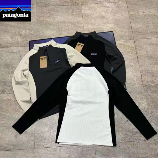 巴塔哥尼亚（Patagonia）户外运动卫衣男女款立领套头打底衫宽松休闲长袖T恤衫 深灰色9885立领打底衫 M 【100-120】斤