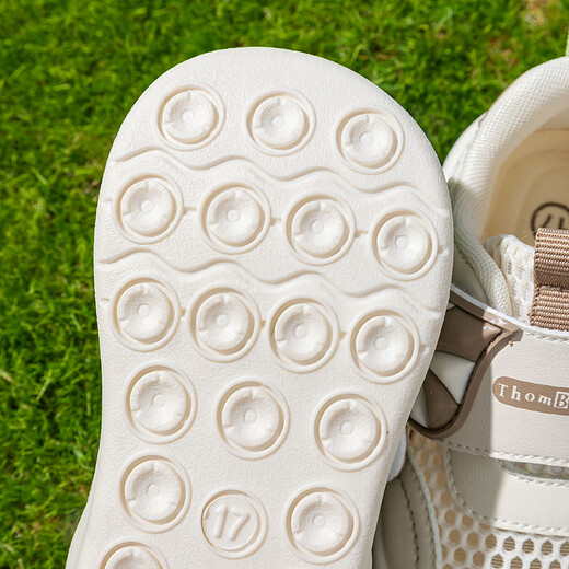 Tombeck toddler shoes for boys sandals summer mesh baby shoes soft sole function girls shoes 1-3 years old beige 15