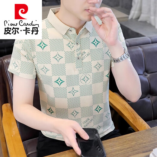 
Pierre cardin high-end casual versatile lapel POLO shirt trendy letter printing men's short-sleeved T-shirt summer top F9226 khaki [Quality Guarantee] M (approximately 90-105 Jin [Jin equals 0.5 kg] can be worn)