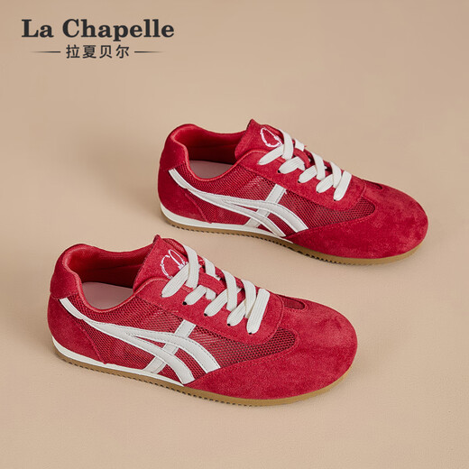 La Chapelle Frauenschuhe weicher Sohle komfortable deutsche Trainingschuhe für Frauen 2025 NEUER SOMMER Dünn Mesh Atmungsfreie vielseitige lässige Flachschuhe rot xxe6625-2 39