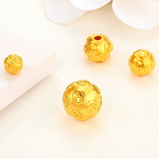 BZK pure gold 999 copper coins small gold beads versatile gold money beads Passepartout transfer beads gold-plated powder 0.06g 10mm money beads diy single sale