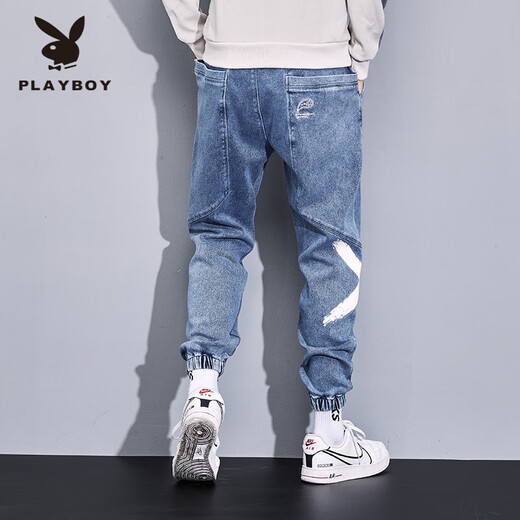Playboy großer Größe Loose Jeans Herren Körperfit plus fetthünnungsfarben