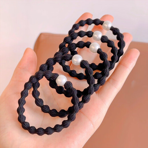 
Mo Pan's new Doudou hair ring sports head rope high ponytail hair rope high elastic durable rubber band women's hair tied accessories DK9898 Doudou hair rope [Shallow coffee 5 sets]