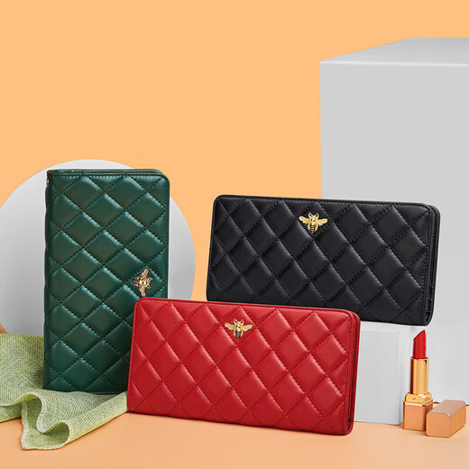 Kaiser Paul Brieftasche Frauen Langes Leder Frauen Brieftasche mit großer Kapazität Brieftasche einfacher Kupplung rot