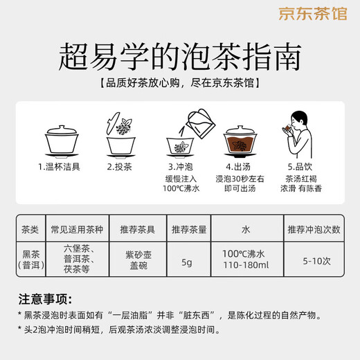 猴王牌茶叶普洱熟普荷香熟普陈皮普洱共100g*2袋装口粮茶