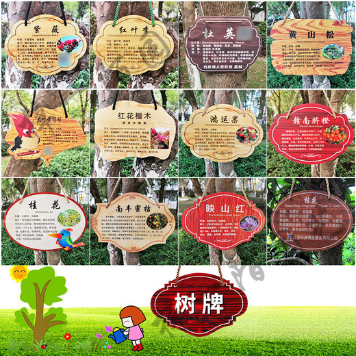 Factory direct sales flower and grass brand custom acrylic tree brand custom plant sign tree tree introduction sign reminder sign red #1#