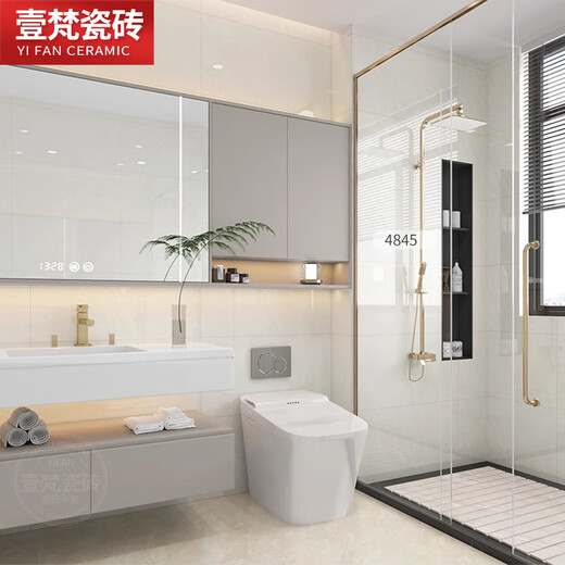 奶油白广东通体大理石卫生间瓷砖400x800墙砖亮光内墙厨房厕所 4840 400x800mm