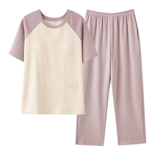Yalu de alta calidad 2025 Nuevo pareja de pijamas algodón de algodón de verano pantalones de manga corta para hombres y mujeres con almohadillas para el cofre para ropa exterior X13301-13601# l Estilo de hombres: