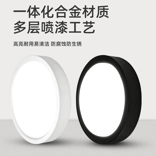 Biuyum ultra-thin surface-mounted downlight, round LED small ceiling installation, ceiling light, aisle light, entrance corridor, entrance ceiling spotlight, white-9W-white light