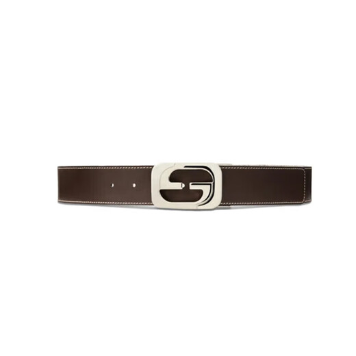 Gucci men's belt fashion double-sided cut-out men's belt [authentic] [gift] Coffee 245861 KGDHN 9767 100