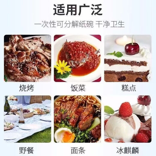 Disposable paper plate paper bowl tableware environmentally friendly paper dinner plate barbecue plate cake painting handmade diy kindergarten plate 7-inch round plate 30 pieces