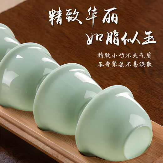 Shuimi high-end imitation jade disposable kung fu tea cup for home office and entertaining guests, thickened and high temperature resistant tea cup, cup holder 1 thickened and anti-scalding