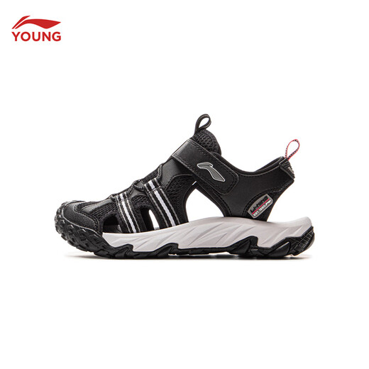 Li Ning children's shoes, children's sports sandals, men's and women's summer shock-absorbing rebound outdoor sports and leisure shoes YKUV014 black-7 32