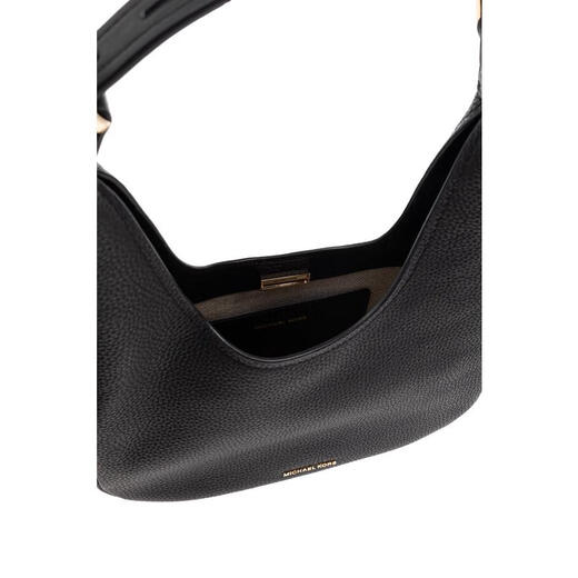 
MICHAEL MICHAEL KORS elegant luxury shoulder bag classic round design black texture cowhide fashion versatile accessories black TU