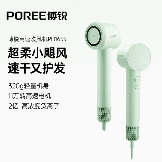 Feike Borui high-speed hair dryer household high-power hair dryer fast drying hair dryer negative ion hair dryer gift for family, girlfriend and girl, high-end gray 110,000 rpm high speed + 200 million negative ions