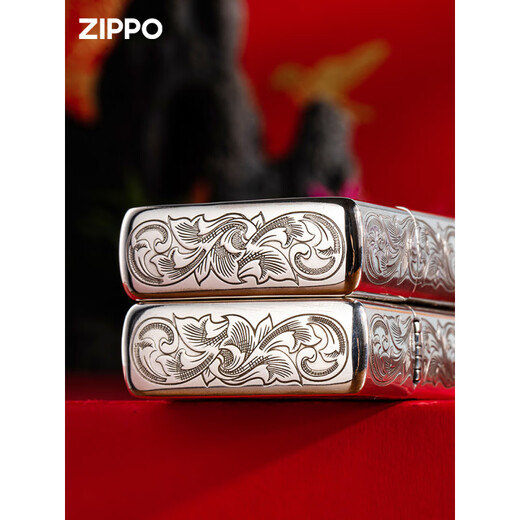 Zippo Light Original Men's 925 Silver Tangcao Koi Koi Limited Windproof Business Givert Tangcao Indice [New Machine Oil-Free] Dy9902TJ