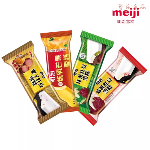 Meiji (meiji) 10 ice cream bars meiji ice cream strawberry chocolate condensed milk red bean ice cream Meiji flat bars mango Longjing flavor 83g*8 (664g
