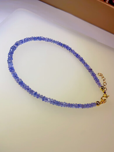 Junpo Ruyijia Welfare Beautiful natural ice tanzanite plated 14k gold faceted tanzanite sapphire bracelet 17cm