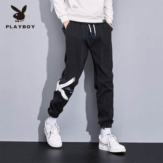Playboy großer Größe Loose Jeans Herren Körperfit plus fetthünnungsfarben