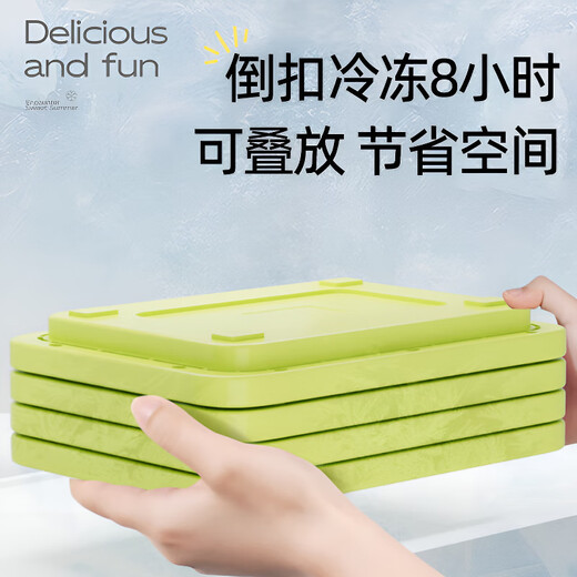 OQD Deutsche Joghurt-Sturzbrettmaschine für Haushalt kleiner Plug-In 316 Edelstahl Multifunktions-Eisschalen Mini-Eisbratch Kinder [Matcha Green-Large] 316 Edelstahl [Sende Eisschaufel*2]