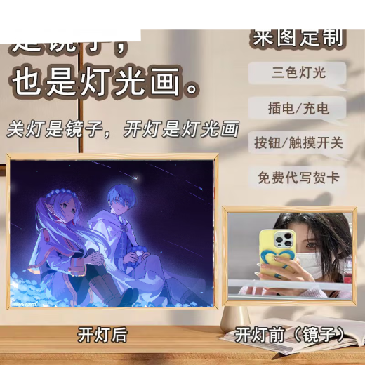 大手牵小手葬送的芙莉莲周边灯光画卧室光灯漫画玄关过道小夜灯创意装饰 3色带开关 (3种白光) USB插电 jz 1049-5 全家福