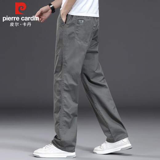 皮尔卡丹（pierre cardin）工装裤子男春夏季纯棉宽松直筒休闲裤男宽松长裤男装 军绿色 XL