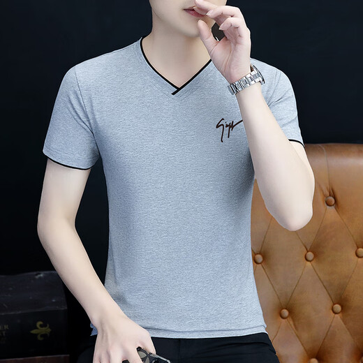 
Men's short-sleeved T-shirt 2025 summer new slim-fitting trend versatile T-shirt ins cotton casual tb-d7029 white 10XL m Recommended 100-115Jin [Jin equals 0.5 kg]
