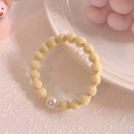 
Mo Pan's new Doudou hair ring sports head rope high ponytail hair rope high elastic durable rubber band women's hair tied accessories DK9898 Doudou hair rope [Shallow coffee 5 sets]